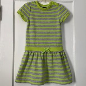 Gap 5 Girls Gray & Neon Green Knit Dress EUC
